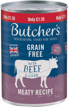 Load image into Gallery viewer, Butchers Beef And Liver Chunks In Jelly Complete Wet Dog Food 400g
