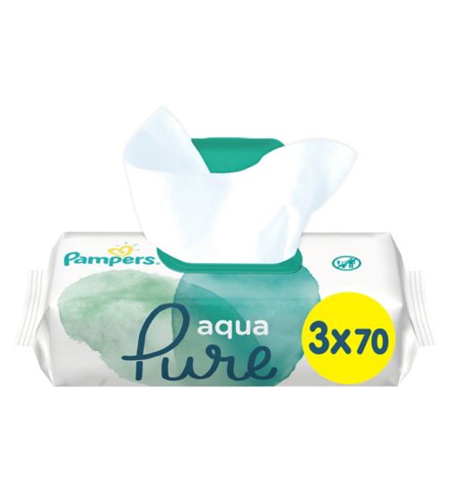 Pampers Baby Wipes Aqua Pure 3 Packs = 210 Wipes