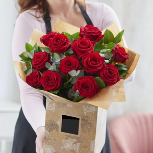 Red Rose hand-tied flower arrangement