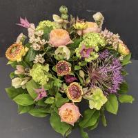 Dansk flowers summer yellow and purple bouquet