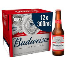 Load image into Gallery viewer, Budweiser Lager Beer Bottles 12x300ml
