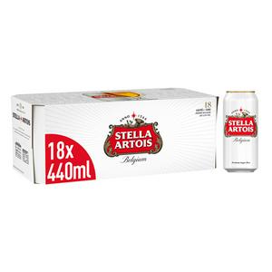 Stella Artois Premium Lager Beer Cans 18x440ml